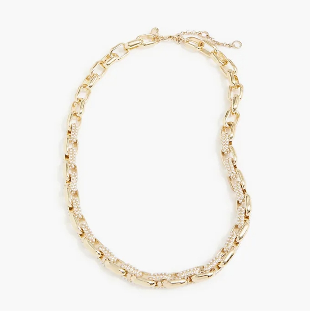 NWT J. CREW | $55 Pearl Pavé Chain Necklace